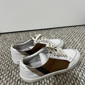 Burberry White Leather Sneakers